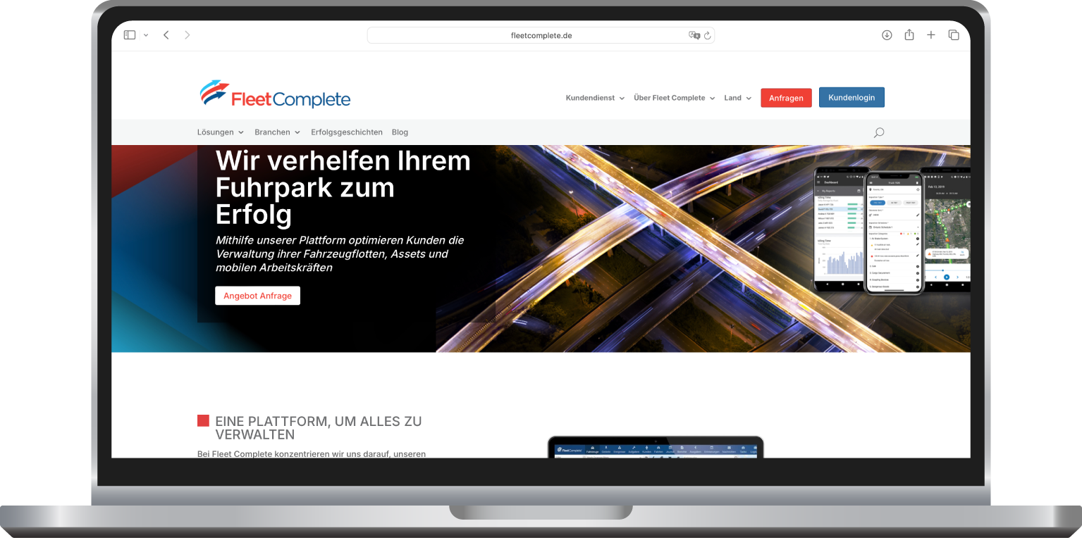 Fleetcomplete website