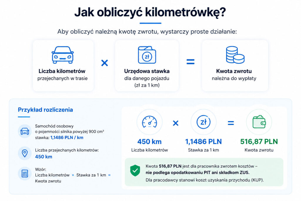 jak obliczyć kilometrówkę